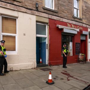 Police in attendance at Trafalgar Street following incident